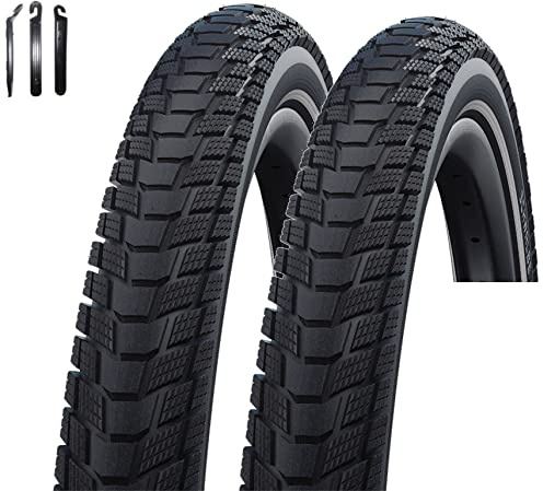 2 x Schwalbe Fahrradreifen Draht Pick Up Performance Schwarz mit Reflex 60-406 (20 x 2.35) inkl. Reifenheber