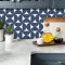 Alwayspon 24PcsX20cm/8inch Vinyl Wall Tile Sticker Transfer, Waterproof Sticky Back Tile Sticker for Kitchen Bathroom Self-adhesive Peel and Stick PVC Stick on Tile, Blue and White Boho