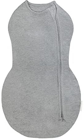 happiest baby Sleepea Comforter Pucksack 5-Sekunden-Wickeltuch, 100% Bio-Baumwolle, von Ärzten entworfen fördert gesunde Hüftentwicklung (Grau, X-Large)