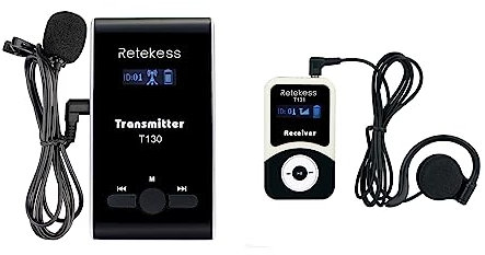 Retekess T130-T131 Wireless Tour Guide System, Simple & Basic, 99 Channels, 60m, Audio Whisper Guide System, Riding Training Audio Guide System, for Riding Training
