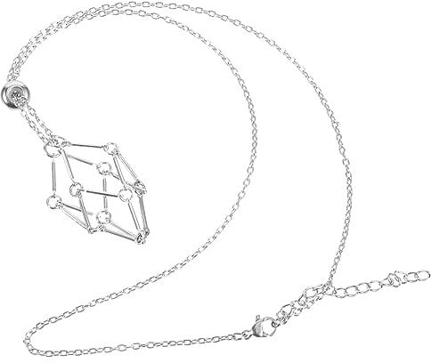 GALPADA Crystal Holder Necklace Cage Adjustable Necklace Cord Empty Crystal Stone Holder Pendant Natural Quartz Stone Cord Hand Woven Necklace Ropes for Jewelry Making