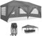 COBIZI Faltpavillon 3x6 Pavillon Wasserdicht Winterfest Pop Up Pavillon Klappbar 3x6 Zelt mit 6 Seitenwnden 3 Höhenverstellbar UV-Schutz Gardenpavillon Partyzelt für Markt, Freien Event (Grau)