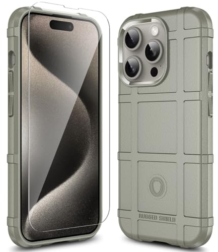 LABILUS iPhone 15 Pro Case, Rugged Shield 8ft Drop Proof TPU Thick Armor Tactical Protective Case Compatible with 15 Pro (6.1 inch) - Light Clay