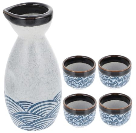 DECHOUS 1set Ceramica Giapponesper Sake Kettle e Bicchierini Confezione Capacità Per Pot Per Bicchieri Per Occasioni Speciali e Decorazioni Domestiche