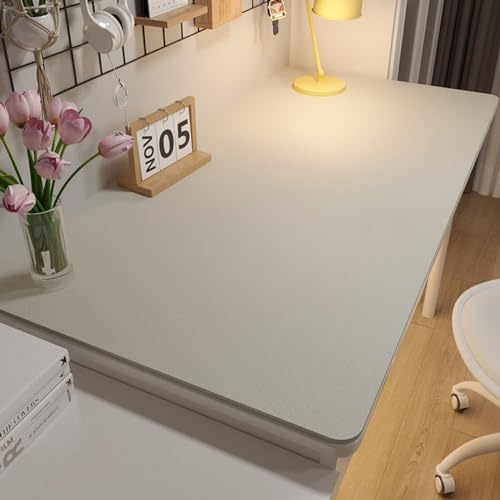 BESTORI Multifunktionales Schreibtischunterlage rutschfeste Wasserdichter Mauspad PU Leder Ultradünnes Mauspad für Büro und Zuhause Weiß, 70 x 140 cm