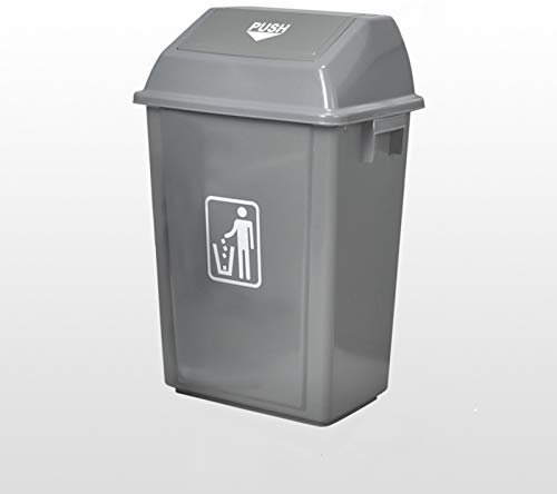 DIIDIIFF Poubelle à Couvercle pivotant, Poubelle de Grande capacité avec Couvercle, Poubelle de 29,5 Pouces de Hauteur pour Usage intérieur, extérieur ou Commercial, Cache-Poubelle Gris