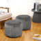 Teenyyou 2 Stück ungefüllter Pouf-Bezug, 50,8 x 38,1 cm, Ottoman-Fußstütze aus Kaninchenfell, Fußhocker, Boden, Sitzsack, Bodenstuhl, Aufbewahrung für Wohnzimmer, Schlafzimmer, Heimdekoration, ohne
