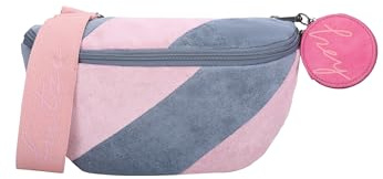 Fritzi Bum Limited Frottee Crossbody Damen Bauchtasche Umhängetasche Freizeit Alltag Reißverschluss Textil 14 x 29 x 8 cm, Blau Rosa