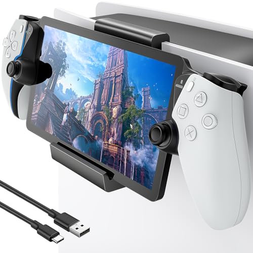 daydayup Holder Stand Compatible With PlayStation Portal Remote Player, Dual Use Charging Stand with USB Cable and Anti-Slip Soft Rubber Pads, Black