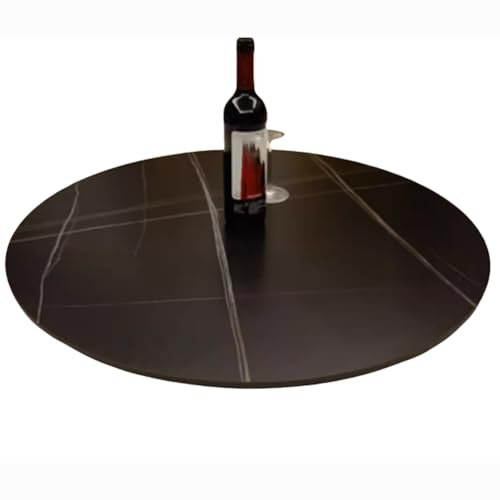 TT-YEC Plato Giratorio Redondo De Mármol, Bandeja De Mesa Redonda Lazy Susan, Plataforma Giratoria Silenciosa Antideslizante De 360°, Plato Giratorio De 60-100 Cm, Mate,A diameter 90cm