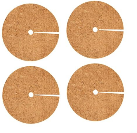 Discos de mantillo de fibra de coco (juego de 4) para una protección eficaz de las plantas y control de la humedad del suelo (60 cm)