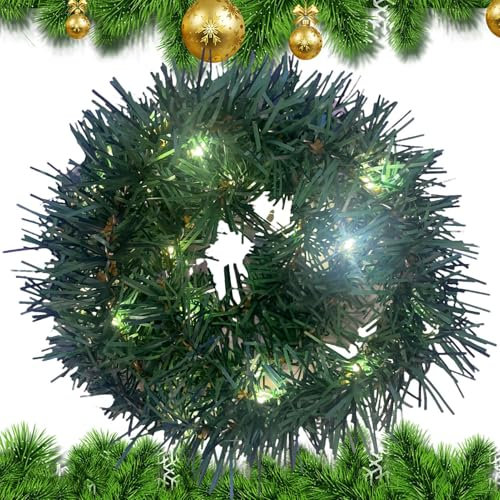 Guirnalda de ratán para árbol de Navidad, guirnalda de luces de ratán de Navidad, decoración de barandillas de escalera, guirnalda de luces artificiales para bar, dormitorio, banquete de cumpleaños,
