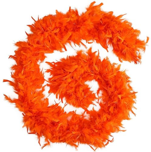 vejtmcc Lavendel Chandelle Truthahnfeder 2 Yards 60g Für DIY Handwerk Tanzen Hochzeit Halloween Kostüm Dekoration Feder Hunde Dreieckstuch (Orange, XL)