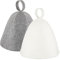 Pack de 2 Gorros de Sauna de Fieltro para Hombre y Mujer, Protección para Cabeza y Orejas, Ideal para Sauna, Viajes y Hotel, Colores Gris y Blanco