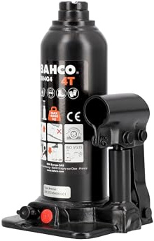 Bahco BH4G4 Hydraulic Bottle Jack 4 Tonne Welded Steel Base 193-373mm | 4 tonne hydraulic bottle jack with welded structure, forged steel base, extension screw, serrated saddle and safety valve.