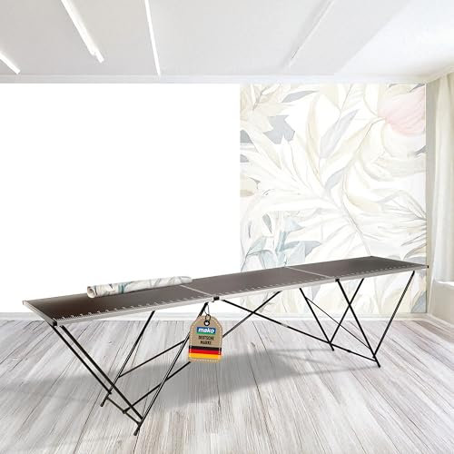 mako Tapeziertisch Profi Alu, 297 x 60 x 78 cm, Multifunktionstisch mit Alu-Rahmen, robuster Vielzwecktisch, Flohmarkttisch - ideal für Werkstatt und Heimwerkerprojekte