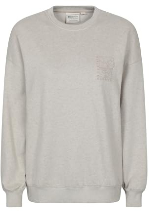 Mountain Warehouse Printed Womens Relaxed Fit Sweatshirt - Lightweight & Breathable Mislayer Shirt, Everyday Use - Spring Summer, Hiking, Walking & Outdoors Light Beige Women's Size 16