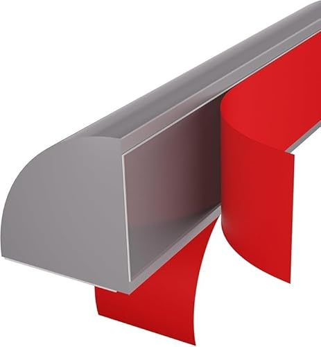 XUYUPU Flexible Viertelkreisform, Flexible Dekorformteile, Selbstklebende Wandformteile, doppelseitig Selbstklebende Flexible Formteile (Grau, 200cm)