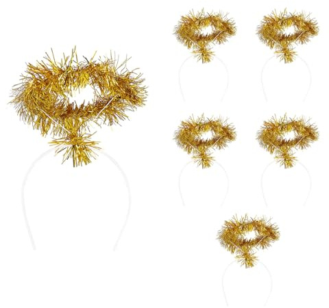 Boland - Haarreif Heiligenschein für Erwachsene, 6 Stück, Gold oder Silber, Kostümzubehör für Karneval und Weihnachten