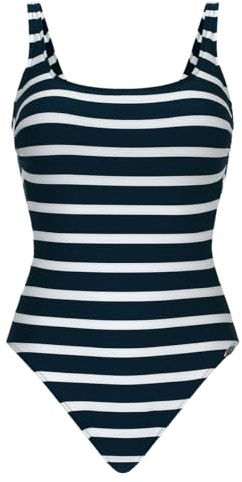 Sunflair Basic Badeanzug – Klassischer Streifenlook für Damen, Zeitloser maritimer Stil, Bequeme Passform und weiches Material, Perfekt für Strand und Schwimmbad – Eleganz und Komfort