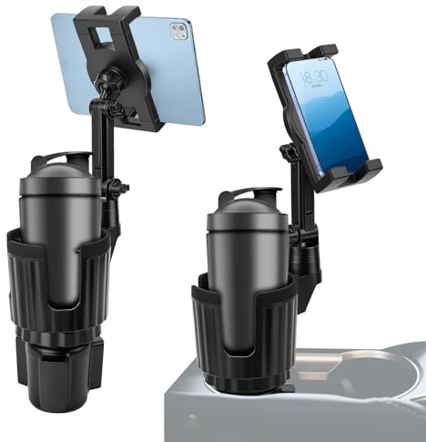Gugxiom Cup Holder Phone Mount for Car, Tablet Holder for Car, with 360° Adjustable Arm, Cup Holders for Cups Up to 4 in Diameter, for 4.5-13 Phones & Tablets