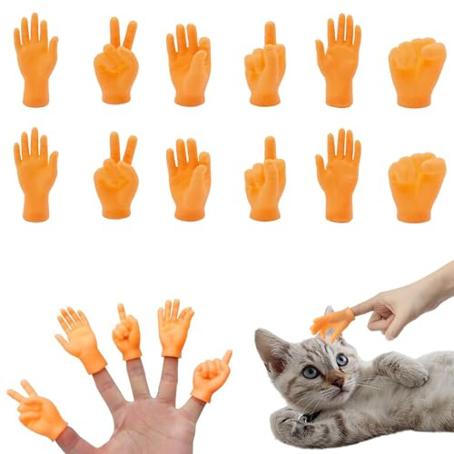 ZEBKEL 12 Pcs Tiny Hands Mittelfinger Puppets Mini Finger Puppets Hands Major Kleine Fingerpuppen Mini Hands Spiel dekors Zubehör Geschenk für Puppen-Kasperletheater, Fingerpuppen