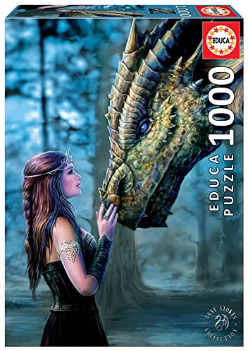 Educa 17099, Drachenflüsterin, 1000 Teile Puzzle für Erwachsene und Kinder ab 10 Jahren, Fantasy, Anne Stokes
