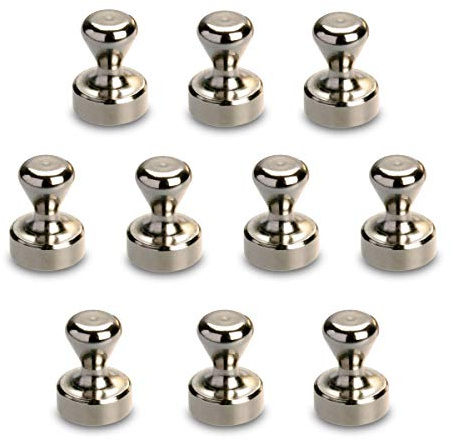 AUWAHLANGEBOT 50 x Smagnon® Stahlmagnet Kegelmagnet mit Neodym Magnet hält 3 KG!! - Größe Ø 12 x 16 mm - Büromagnete - Perfekt für Büro, Whiteboards, Kühlschränke & Magnettafeln (50)