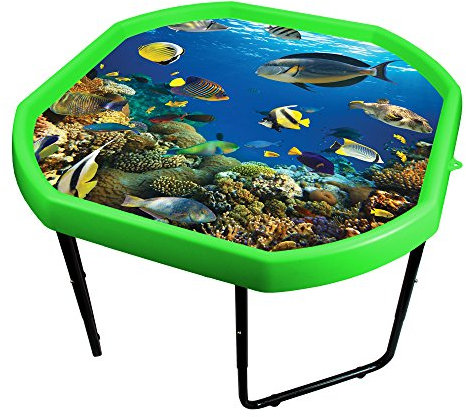 Simpa Childrens Kids Tuff Spot Lime Green Mixing Play Tray + Deep Sea Adventure Mat Insert with Height Adjustable Stand