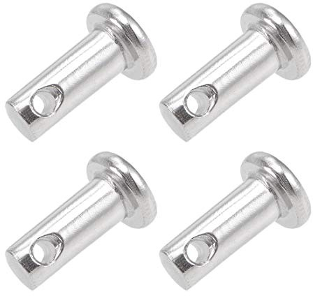 sourcing map Single Hole Clevis Pins - 4mm X 10mm Flat Head 304 Stainless Steel Link Hinge Pin 4Pcs