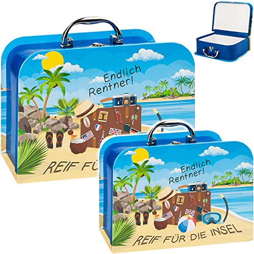alles-meine.de GmbH Koffer/Kinderkoffer - GROß - Rentner - Reif für die Insel - 27 cm - ideal für Spielzeug und als Geldgeschenk - Mädchen & Jungen - Pappkoffer - Puppenkoffer ..