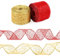 LEMESO 2 Rollos Cinta de Navidad de 5 cm x 10 M Cinta Decorativa para Árbol de Navidad Cinta para Envolver Regalos, Rojo y Dorado