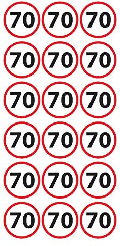 Geburtstags Sticker 70 Jahre | 54 Stück | Aufkleber für Runde Geburtstage DIY