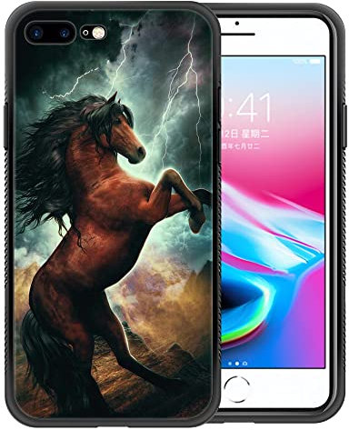 iPhone SE 2020 Case,Extraordinary Spirit Horse iPhone 8/7 Cases for Girls,Non-Slip Pattern Design Back Cover [Shock Absorption] Soft TPU Bumper Frame Support Case for iPhone 7/8/SE 2020 4.7-inch Horse