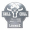 tuning-art GC01 Grill Schild | Bulle + Grill & Chill Lounge Gartenschild | Stahl Massiv | Edelrost