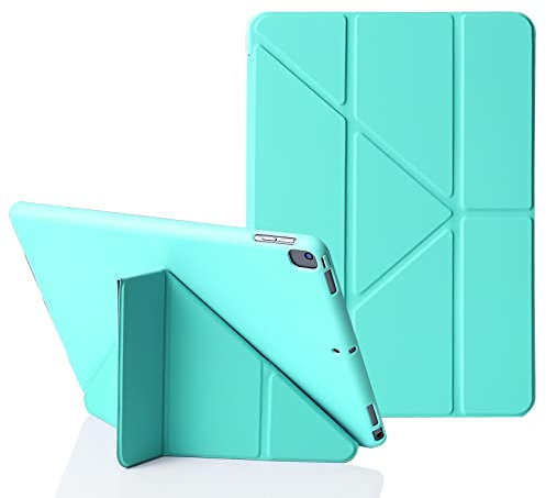 MuyDoux Funda para iPad 10,2 Pulgadas 9ª 8ª 7ª Generación (2021/2020/2019), Carcasa Origami iPad 9 8 7, Tapa Sedosa y Trasera Suave, 5-en-1 Múltiples Ángulos de Visión, Auto Sueño/Estela, Azul Cielo