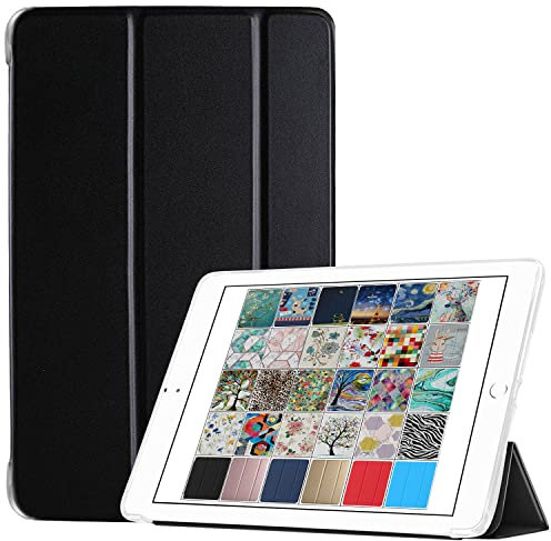 DuraSafe Cases Funda para iPad Pro de 9.7 pulgadas 2016 [PRO 9.7 2016] A1673 A1674 A1675 Smart Trifold ligera suave silicona transparente frontal y trasera - Carbón