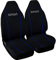Rebeca Shop® Autositzbezüge kompatibel für Smart | Made in Italy | Set Vordersitzbezug für Paar (w453 - dritte Serie, Schwarz/Refil Blau)