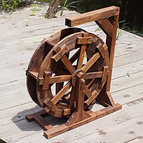 Holz Wasserrad Wasserspiel Wassermühle Garten Brunnen Gartendekoration Water Fountain Wasserfall Handgemacht teich deko gartenteich Wheels Wasserlandschaft für Hof,Wohnzimmer,Aquarium,Externe Szene