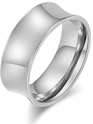 Herren Ringe Silber, Ringe Herren Edelstahl Einfach Ringe Herren Geschenke für Männer Größe 62 (19.7)