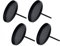 Kerzenpick für Stumpenkerzen 4er Set - schwarz - Kerzenhalter für Kugelkerzen - Kerzen Stecker für Advents und Weihnachts Gesteck
