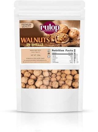 Rulop Walnuts in Shells 500g, Chilian Walnuts, Vegan and 100% Natural, Packed in a Resealable Pouch to Maintain Freshness