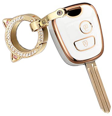 ontto Coque de protection pour clé de voiture Adapté pour Peugeot 106 107 206 207 306 307 406 407 Housse de protection en silicone pour Citroën C1 C4 C2 C3 Coque de clé porte-clés Protection Etui