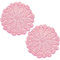 BIBITIME 2 Stück Gänseblümchen-Spitzendeckchen 15,2 cm bis 19,8 cm Untersetzer handgefertigt rund gehäkelte Tischsets Vase Pads Matten Deckchen (Rosa)