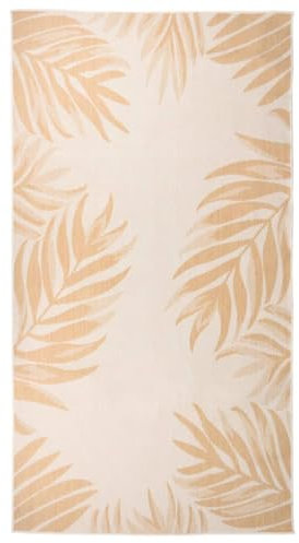 vidaXL Outdoor-Teppich Flachgewebe 80x150 cm Blattmuster