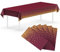 Neatiffy 137 cm x 274 cm 6er-Pack rechteckige Tischdecken aus Kunststoff für Picknick-/Camping-/Party-/Bankett-Tischdecken. Einweg-/Mehrwegtischdecken Burgunderrot mit Goldenen Punkten