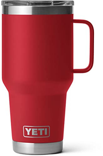 Yeti Rambler 30 oz Travel Mug, Stainless Steel, Vacuum Insulated with Stronghold Lid, Rescue Red