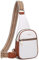 VATAN Kleine Schultertasche Damen Crossbody Bauchtaschen Leder Crossbody Taschen für Frauen, C-braun mit weiß, Bauchtasche Umhängetaschen Damen Trendy
