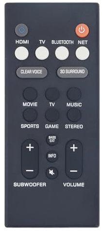 ALLIMITY Ersatz Fernbedienung passend für Yamaha Soundbar YAS-109 YAS-209 YAS109 YAS209 YAS 109 209