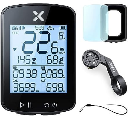 G+ Gen2 GPS Bike Computer with Mount 2.2’LCD Screen Bluetooth Wireless Speedometer Multifunctional ANT+ Bicycle Odometer with Auto Backlight and IPX7 Waterproof Fits Road Bike MTB Bicycle(4 in 1)